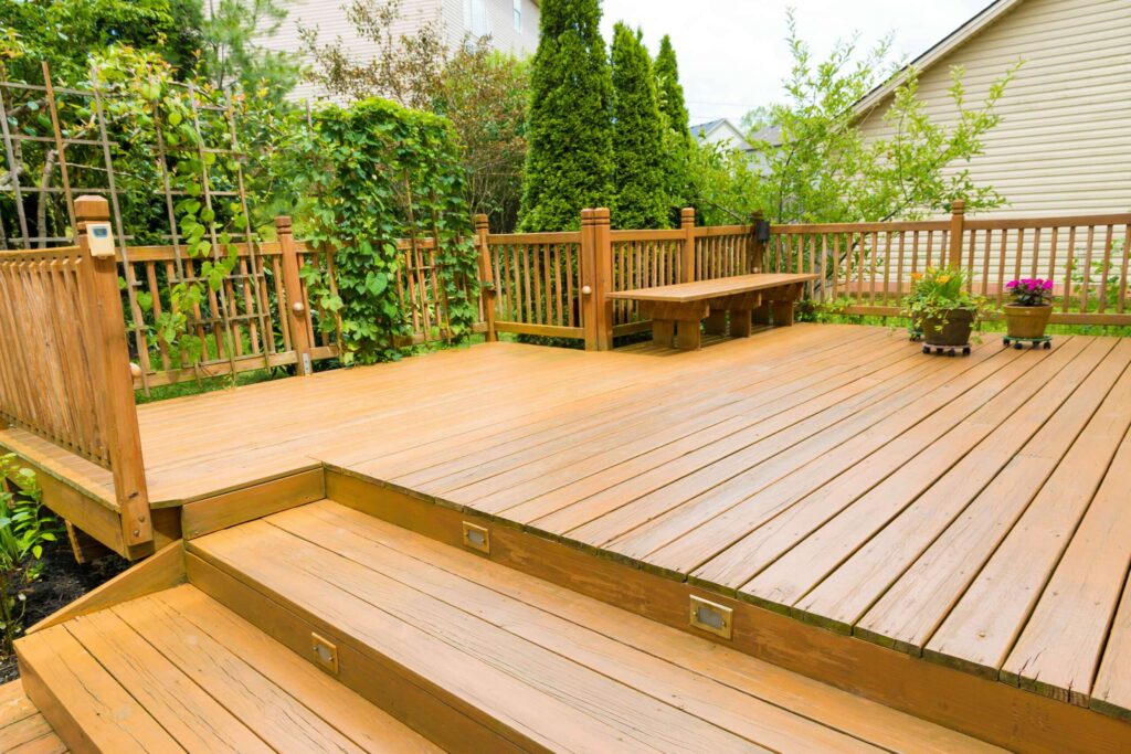 Wooden Deck Of Family Home